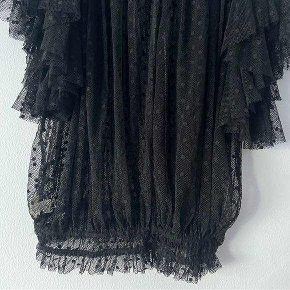 Free People Disco Ball Swiss Dot Lace Top Small - Picture 8 of 10